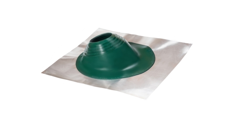 Проходной элемент MF угловой №2 (180-280мм) +240 силиконовый (металлический неокрашенный фланец) зеленый