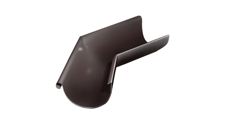 Угол желоба внешний Grand Line PU 135 гр 125 мм RAL 8017 шоколад