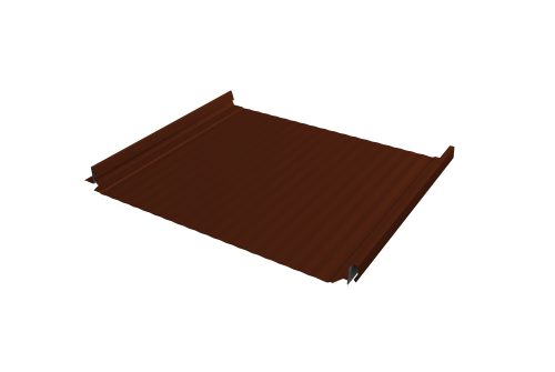 Кликфальц Pro Gofr Grand Line 0,5 Satin с пленкой на замках RAL 3009 оксидно-красный