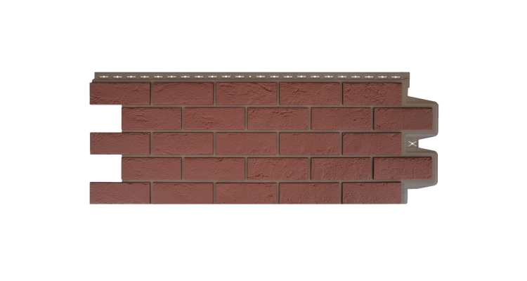 Фасадная панель GL Состаренный кирпич Design Plus корица с темно-бежевым швом