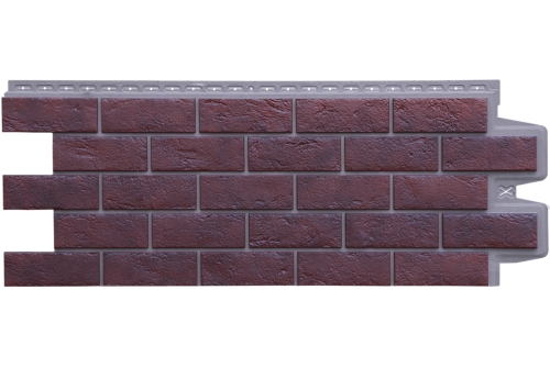 Фасадная панель GL Состаренный кирпич Design Plus кофе с темно-бежевым швом