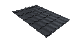 Металлочерепица классик Grand Line 0,45 Drap RAL 7024 мокрый асфальт