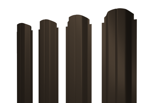 Штакетник П-образный A фигурный 0,5 Satin RR 32 темно-коричневый