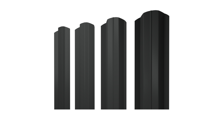 Штакетник М-образный В фигурный 0,45 Drap TX RAL 7016 антрацитово-серый