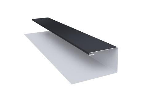 Планка П-образная Экобрус 0,5 Satin Matt RAL 7024 мокрый асфальт (2м)