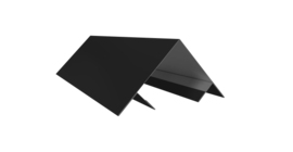 Планка угла внешнего составная верхняя 0,45 PE с пленкой RAL 9005 черный (2м)