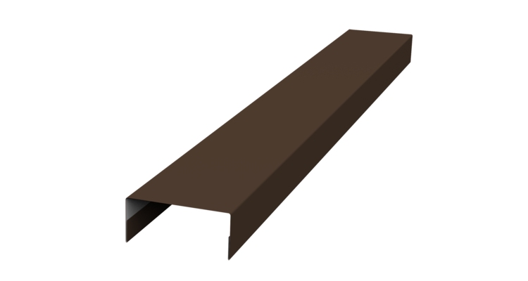 Ламель лицевая 125 забора жалюзи Texas стартовая/финишная для калиток и ворот 0.45 PE с пленкой RAL 8017 шоколад