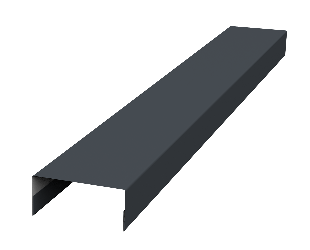 Ламель лицевая 125 забора жалюзи Texas стартовая/финишная для калиток и ворот 0.45 Drap-double TX RAL 7024 мокрый асфальт