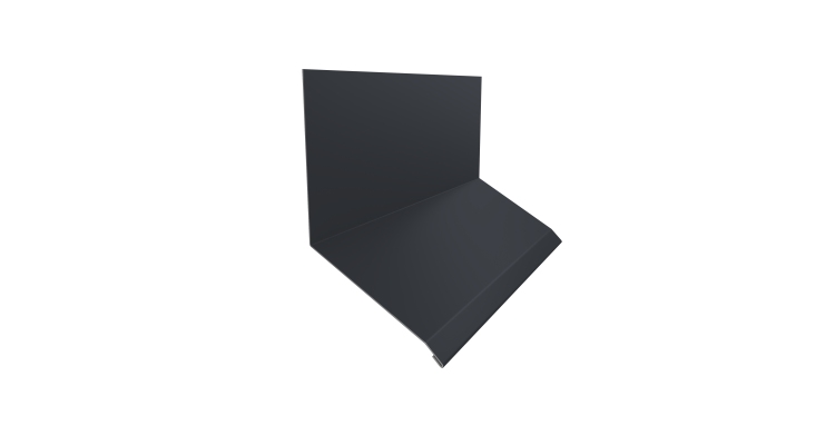 Планка примыкание верхнее к стене фальц Grand Line 150х130х20 0,45 Drap RAL 7024 мокрый асфальт (3м)