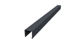 Планка вертикальная лицевая для забора жалюзи Palermo 0,5 Atlas X RAL 7024 мокрый асфальт (2м)